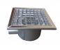 Preview: Bodenablauf Edelstahl 300 x 300mm Ablauf DN 75 waagerecht