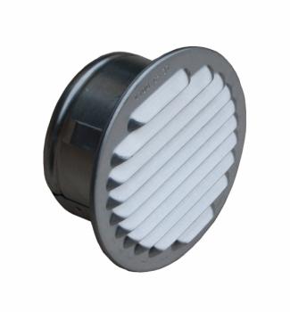 Lüftungsgitter Aluminium natur mit Stutzen DN 95-100 mm