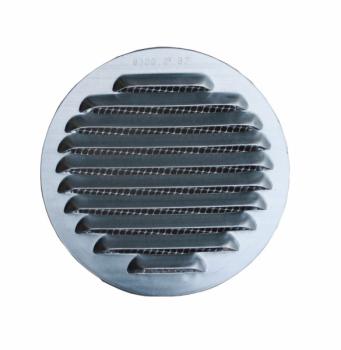 Lüftungsgitter Aluminium natur mit Stutzen DN 95-100 mm