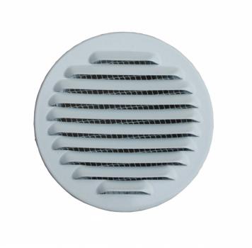 Lüftungsgitter Aluminium weiss mit Stutzen DN 95 - 100mm