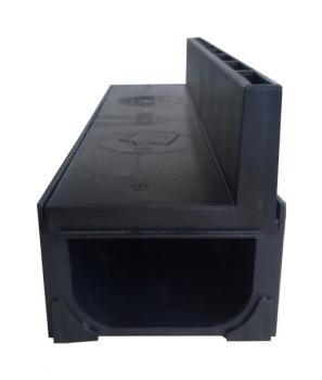 ACO Hexaline 6er SET Entwässerungsrinne Schlitzaufsatz Kunststoff, 1 KG-Bogen 110/87 Grad, 1 KG-Rohr 110/1000, 1 Schnurwasserwaage, 1 Zubehörset