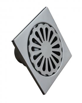 Hofablauf Edelstahl 300 x 300 mm Abgang senkrecht an 110er KG Rohr