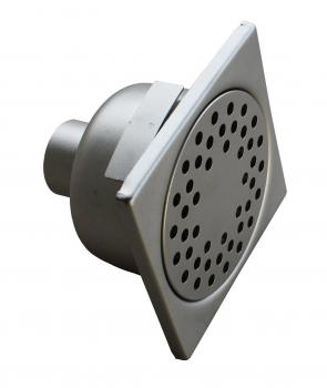 Edelstahl Bodenablauf, Kellerablauf 15 x 15cm senkrechter Abgang DN 50