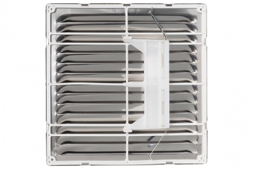 Edelstahl Lüftungsgitter 150 x 150 mm mit Klemmfeder für Rohrdurchmesser 80- 120mm