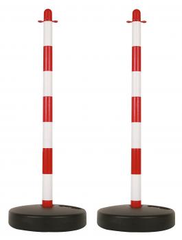 Absperrung Paar (2 Stück) Pfosten rot/weiß für Absperrungen mobil / tragbar Absperrpfosten für Veranstaltungen Event Werkstatt