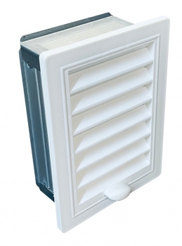 verstellbares Lüftungsgitter mit Rahmen Einbaumass 150 x 200 mm