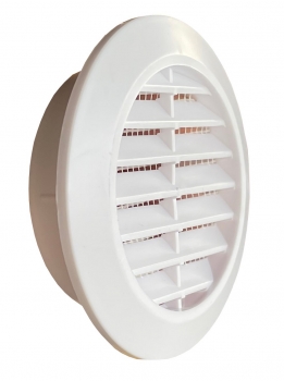 Lüftungsgitter weiss rund mit Durchmesser Stutzen 58 mm