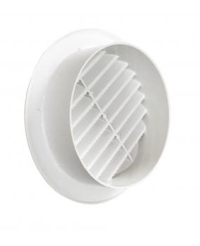 Lüftungsgitter Kunststoff weiß Stutzen DN 95 mm mit Dichtung für Rohre 95-100mm