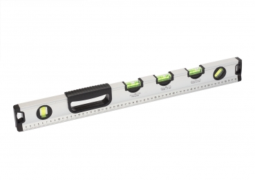 ACO Bodenwanne mit Stahlzarge 75 x 50cm Einlage Rips anthrazit und Bürstenstreifen schwarz und Wasserwaage