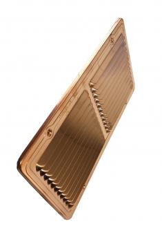 Lüftungsgitter aus Kupfer 280 x 150 mm, incl. Insektenschutz, Edelstahlschrauben und Dübel