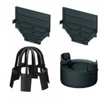 SET 7 x Entwässerungsrinne mit Maschenrost 1 Meter incl. Schnurwasserwaage und Zubehörset