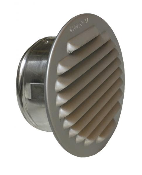 Lüftungsgitter Aluminium eloxiert mit Stutzen DN 95-100 mm