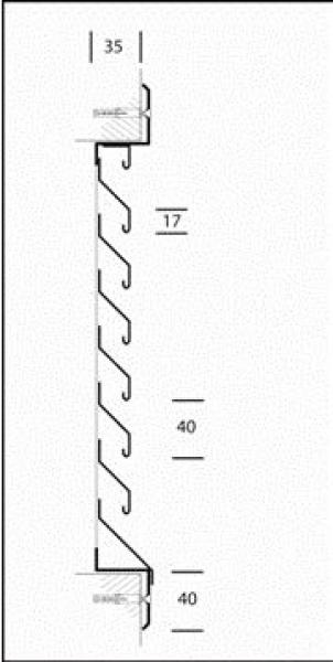 Lamellengitter feststehend aus Edelstahl 60 x 30 cm