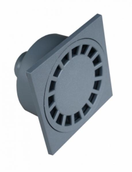 Hofablauf 20 x 20 cm grau senkrechter Abgang DN 110