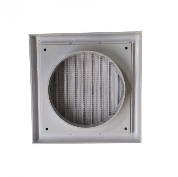 Lüftungsgitter weiss Kunststoff 187 x 187mm mit Stutzen DN 125