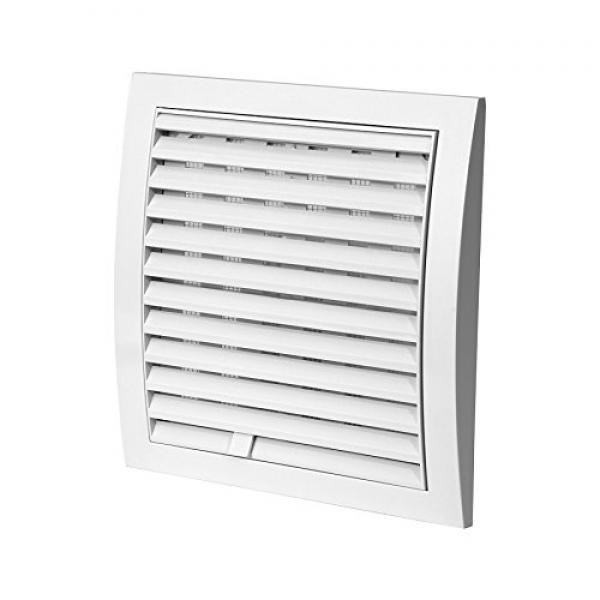 Lüftungsgitter weiss verschliesbar 19 x 19 cm incl. Edelstahlschrauben , Dübel