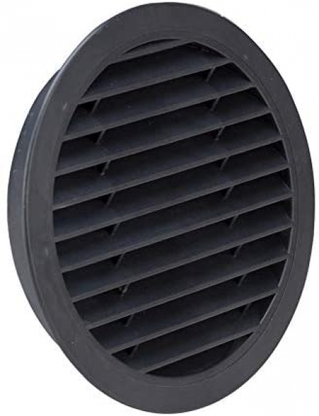 Lüftungsgitter rund Anthrazit mit Stutzen 150mm und Schaumgummidichtung