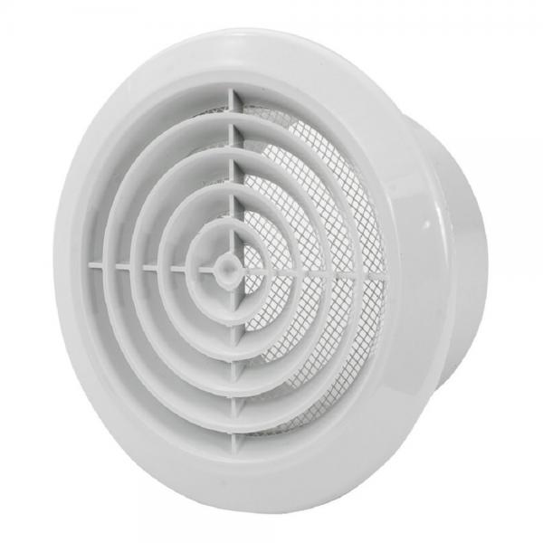 Lüftungsgitter weiss rund Stutzen DN 150 mit Schaumgummidichtung