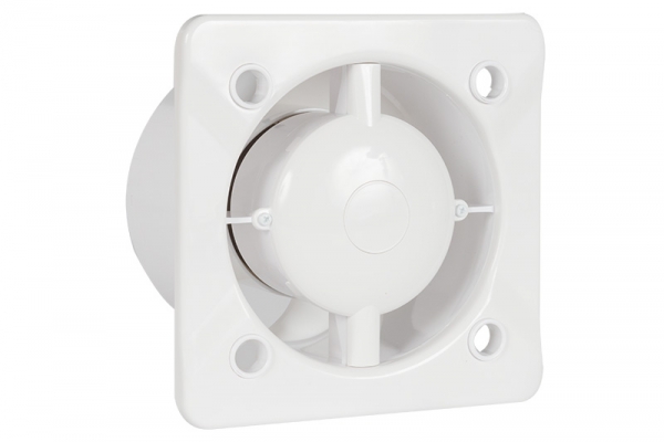 Ventilator AWH 100 für Bad/ WC mit Feuchtigkeitssensor, Design Kunststoffplatte weiß gebogen