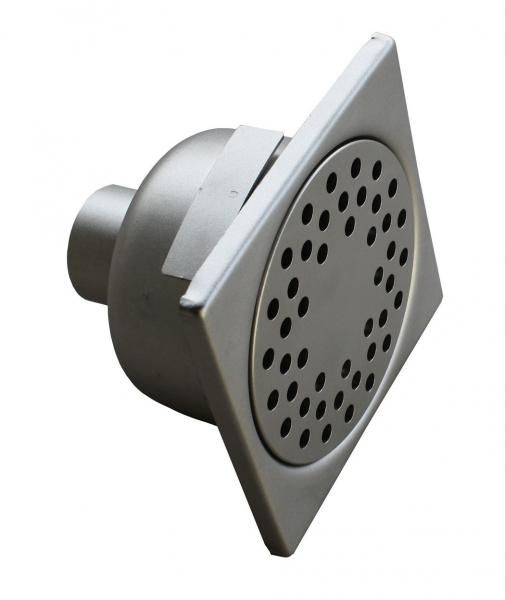 Edelstahl Bodenablauf, Kellerablauf 15 x 15cm senkrechter Abgang DN 50