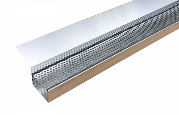 Kastendachrinne Simpel 2 Meter Aluminium Natur incl. Montagematerial und Laubschutz Aluminium