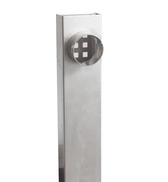 Entwässerungsrinne, Poolrinne Edelstahl 1 Meter superflach V4A stream mit Ablaufstutzen