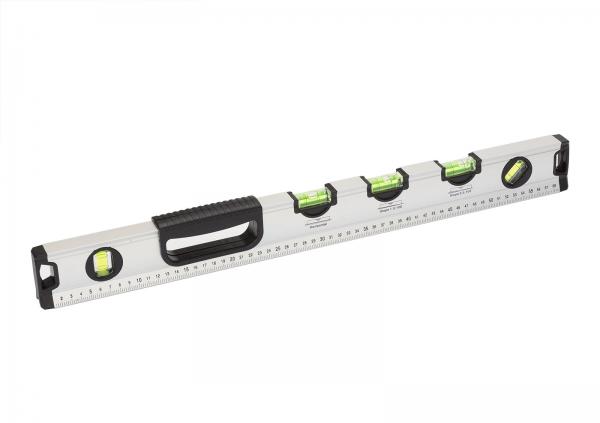 ACO Bodenwanne mit Stahlzarge 75 x 50cm Einlage Rips grau und Gummiprofil grau und Wasserwaage