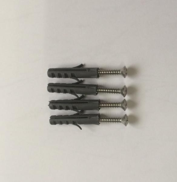 Edelstahlschrauben mit Dübel Durchmesser 6mm (Inhalt 4 Stck.)