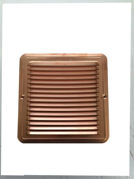 Lüftungsgitter aus Kupfer 230 x 230 mm, incl. Insektenschutz, Edelstahlschrauben und Dübel