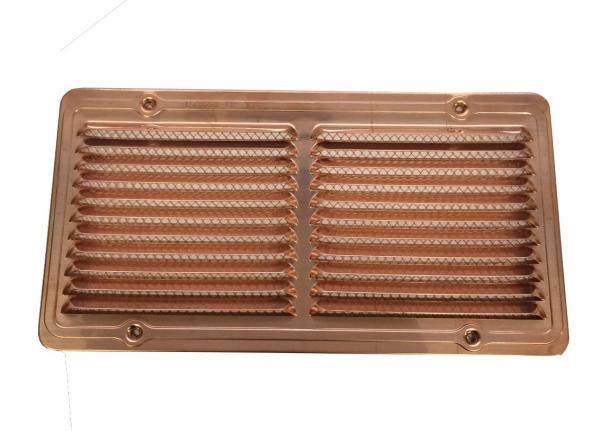Lüftungsgitter aus Kupfer 280 x 150 mm, incl. Insektenschutz, Edelstahlschrauben und Dübel
