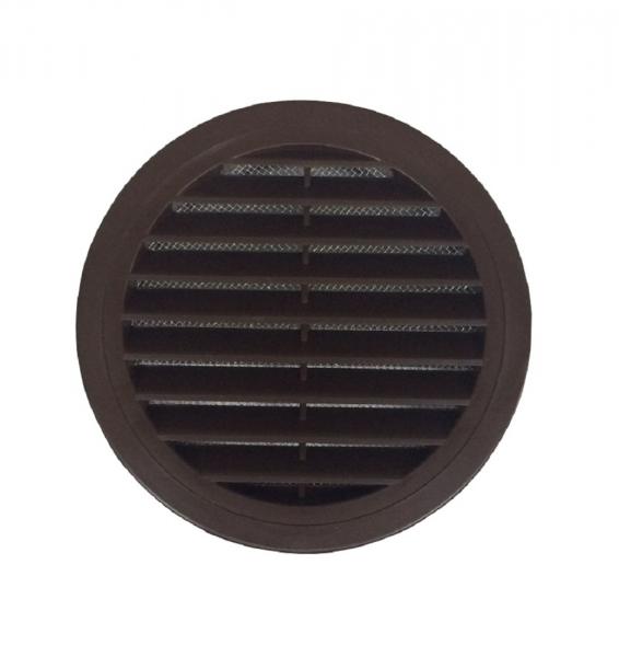 Lüftungsgitter braun rund mit Durchmesser Stutzen 125 mm
