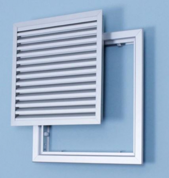 Revisionslüftungsgitter Aluminium eloxiert, Blickdicht, Klickverschluss , Sondermaß auf Anfrage