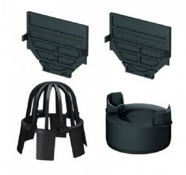 SET 3 x Entwässerungsrinne mit Maschenrost 1 Meter incl. Schnurwasserwaage und Zubehörset