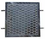 Schachtabdeckung, Riffelblechdeckel mit Rahmen 20 x 20 cm